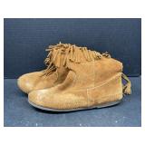 Brown Suede Boots - Minnetonka -  Size 9