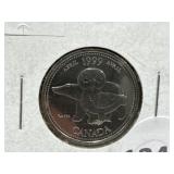 1999 Canadian 25 Cent Coin April - BU