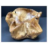 Carved Wood Burl Bowl, 13x11x6 "
