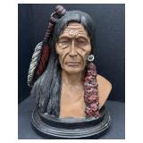 Native American Bust, 13.5 " tall