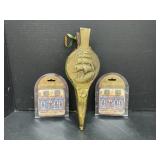 Bellows and 2 Sets of Coasters
