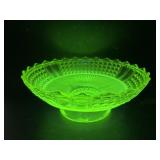 Yellow Uranium Pedestal Bowl