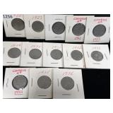 1922-24, 1927 - 1936 Canadian 5 Cent Coins