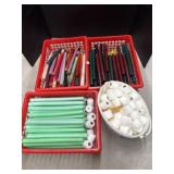 4 Bins of Taper and Votive Candles