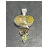Sterling 925 Silver (SJ 925) Rainforest Rhyolite