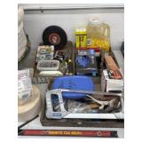 3 trays, hand tools, wire connectors etc.