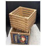 apple crate, 19x12x10 ï¿½ and storage crate,