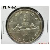 1957 (M.S.62) Canadian Silver Dollar