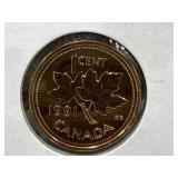 1991 Canadian 1 Cent Coin - GEM