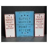 Small Metal Survey Marker/Post Signs