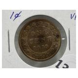 1888 Canadian 1 Cent Coin vf