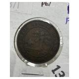1871 P.E.I. 1 Cent Coin f-f+