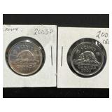 2003 Canadian 5 Cent Coins - Crown & Uncrowned