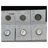 (x6) 10 Cent Silver Coins 1940s-63