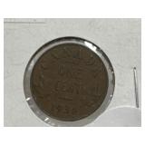1934 Canadian 1 Cent Coin - vf-xf
