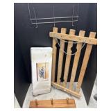 dish towel rack, wine glass rack and coat racks