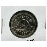 1997 Canadian 5 Cent Coin - GEM Frosted