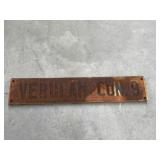Rusty Road Sign On Wood - Verulam Con. 9