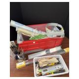 26 L. mini flip top tote with office supplies