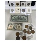 Assorted Canadian Coins & Banknotes