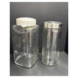 2 Glass Canisters