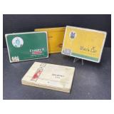4 Tin Cigarette Flats:  Black Cat, Wills Gold
