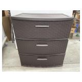 3 Drawer Plastic Storage, 22x15x24 "