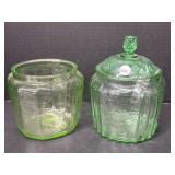 2 Uranium Jar Bases and 1 mismatched Green Glass