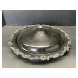 Painted Silver Plate Dish with Lid