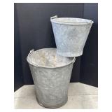 2 Galvanized Pails