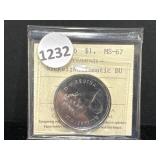 1976 Canadian Dollar Coin - ICCS Graded MS67 NBU