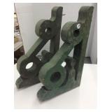 Matching Pair Of Wood Corbells, 16 In. Tall