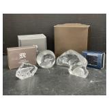 4 Signed Mats Jonasson Sweden Led Crystal