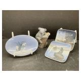 4 Royal Copenhagen Ceramics: 3 Trinket Dishes,