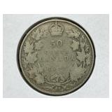 1911 (V.G) Canadian Silver 50 Cent Coin