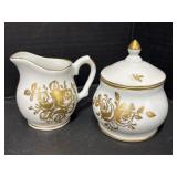 Birks Hand Painted Cream & Lidded Sugar