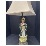 Asian Lady Lamp with Shade, 30 " tall