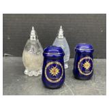 2 Salt & Pepper Shakers - Cornflower & Blue from