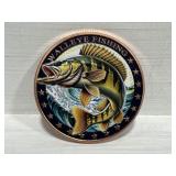 1 oz .999 Copper Round - Walleye with Fishing