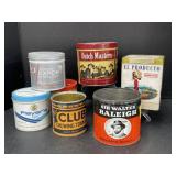 7 Tobacco Tins:  Various Brands