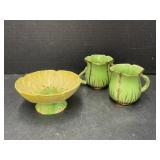 Carleton Ware Dish and 2 Price Bros Small Mugs