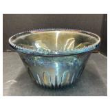 Blue Carnival Glass Punch Bowl