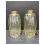 2 Yellow Glass Shades