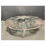 Silver Plate Inlay Footed Bowl