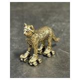 Miniture Brass Cat on Roller Skates