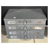 4 Brafasco Metal Hardware Organizers With Contents