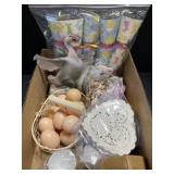 Easter Decor - Crackers, Paper Doilies, Eggs,