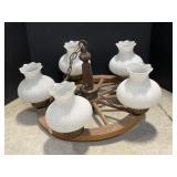 Wagon Wheel Style Hanging Light Fixture,