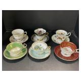 6 Assorted Teacups & Saucers