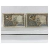France 100 Francs Banknotes X 2.
